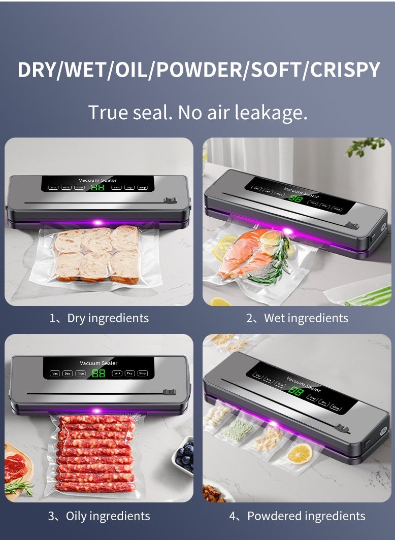 Joshberg Vacuum Sealer Machines, Automatic Heat Sealing Machine for Food Packing& Fresh-keeping, with Dry &Moist 6 Modes, Ultraviolet Sterilization Smart Touch Screen  - Image 5