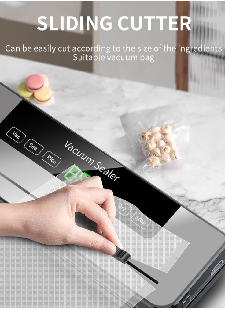 Joshberg Vacuum Sealer Machines, Automatic Heat Sealing Machine for Food Packing& Fresh-keeping, with Dry &Moist 6 Modes, Ultraviolet Sterilization Smart Touch Screen  - Image 3
