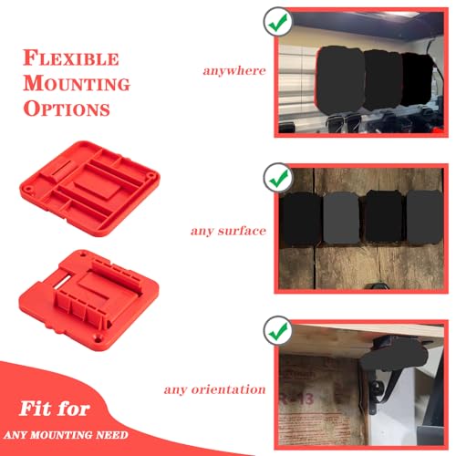 Crivnhar 5 Pack Battery Holder Compatible for Craftsman 20V Battery Mounts Dock Holder Fit for CMCB204 CMCB202 CMCB201 CMCS500B(w/10 Screws, No Battery) - Image 3