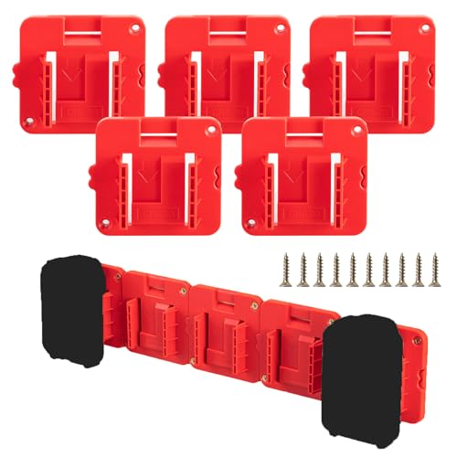 Crivnhar 5 Pack Battery Holder Compatible for Craftsman 20V Battery Mounts Dock Holder Fit for CMCB204 CMCB202 CMCB201 CMCS500B(w/10 Screws, No Battery) - Image 1