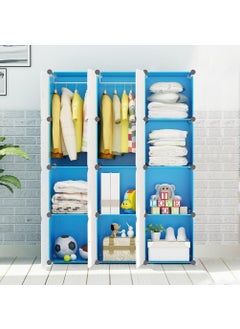 HOPz HOPz Almirah for ClothesPlastic Soft Sheet Collapsible Wardrobe for Clothes for Kids ClothesToyBook Baby Cupboard for Clothes Storage in Bedroom NurseryCartoon Blue 12Shelf12Door HZ12  - Image 4