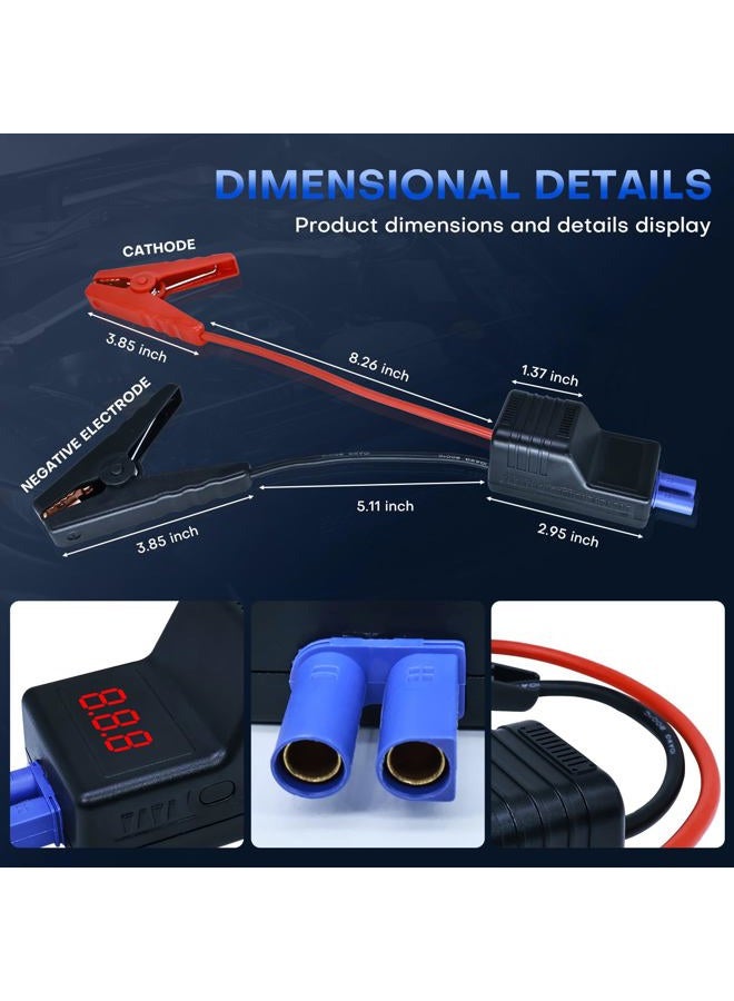 DY Power Sun EC5 Smart Jump Starter Clamps with LCD Screen - 12V Car Battery Tester & Booster Cables - Heavy Duty Clamp for Automotive, Motorcycle, Lawn Mower - Reverse Polarity Protection - Image 4