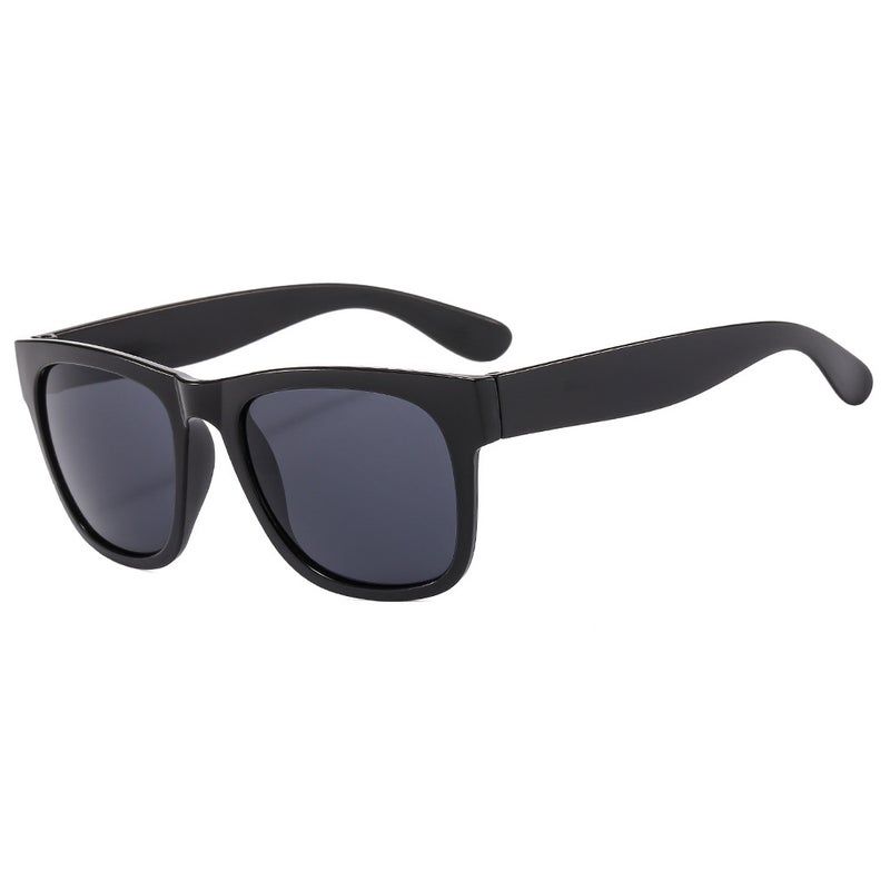 Generic Trendy Oversized Sunglasses Unisex UV400Bright Black Gray Bright Black Gray 
