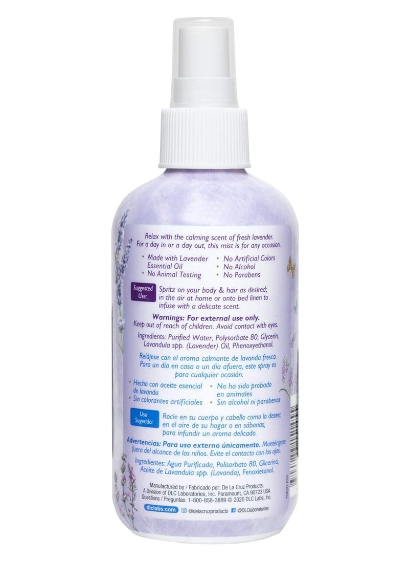 De La Cruz De La Cruz Lavender Water Body Mist - Lavender Spray body mist With Pure Lavender Essential Oil 8 fl oz (236 mL)  - Image 2