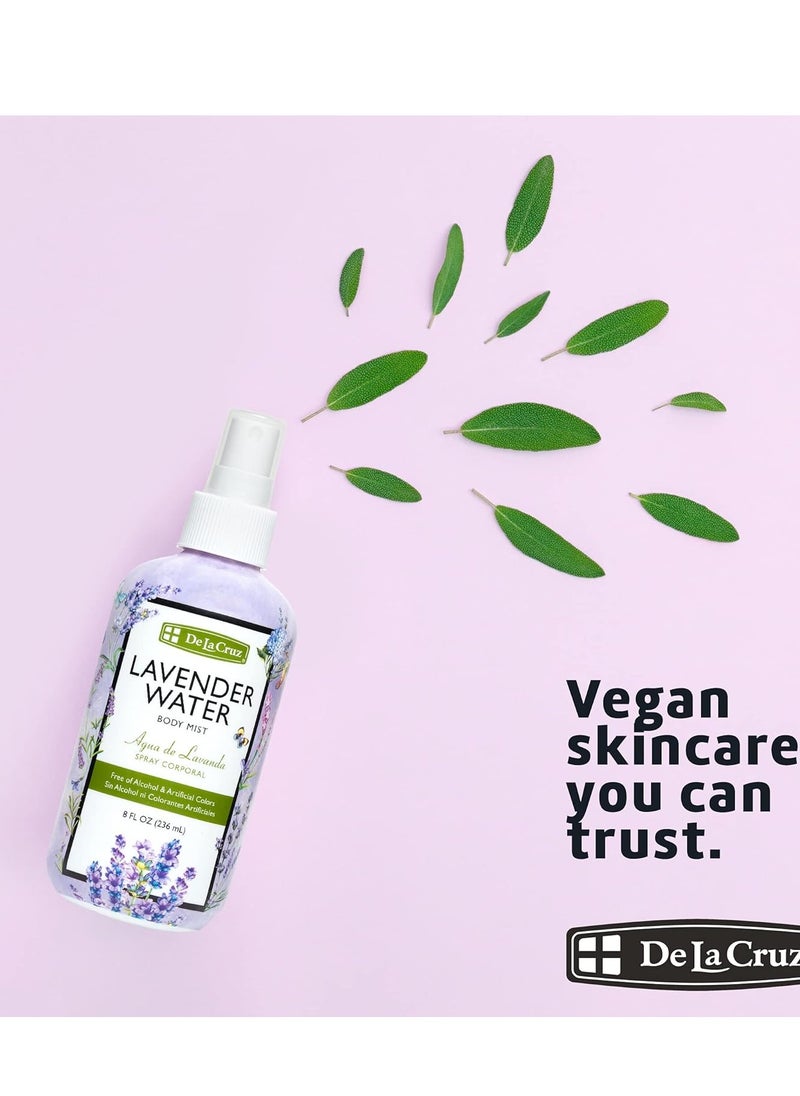 De La Cruz De La Cruz Lavender Water Body Mist - Lavender Spray body mist With Pure Lavender Essential Oil 8 fl oz (236 mL)  - Image 3