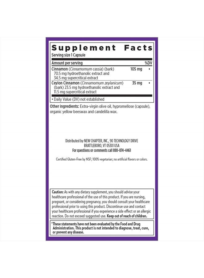 New Chapter Cinnamon Supplement - Cinnamon Force for Antioxidant Action + Non-GMO Ingredients - 60 ct Vegetarian Capsules - Image 5