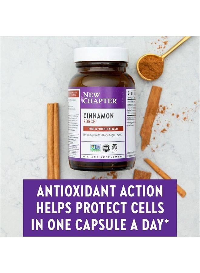 New Chapter Cinnamon Supplement - Cinnamon Force for Antioxidant Action + Non-GMO Ingredients - 60 ct Vegetarian Capsules - Image 3