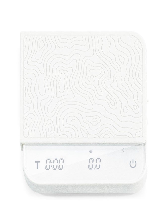 DeNestora Mini Coffee Scale with Timer - Digital Barista Weight Scale with Designer-Patterned Tamper Mat, 0.1g High Precision, Portable & Rechargeable for Espresso, Pour Over, Drip, and Kitchen Brewing Use - Image 1