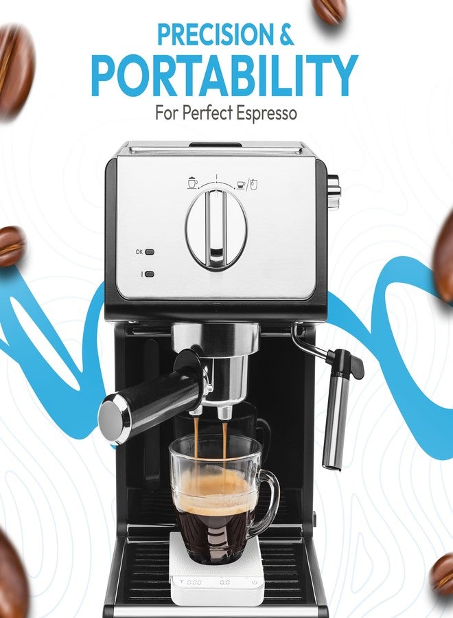 DeNestora Mini Coffee Scale with Timer - Digital Barista Weight Scale with Designer-Patterned Tamper Mat, 0.1g High Precision, Portable & Rechargeable for Espresso, Pour Over, Drip, and Kitchen Brewing Use - Image 5