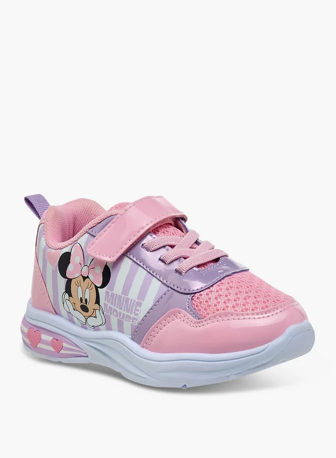 ديزني Girls Minnie Mouse Light-Up Sneakers