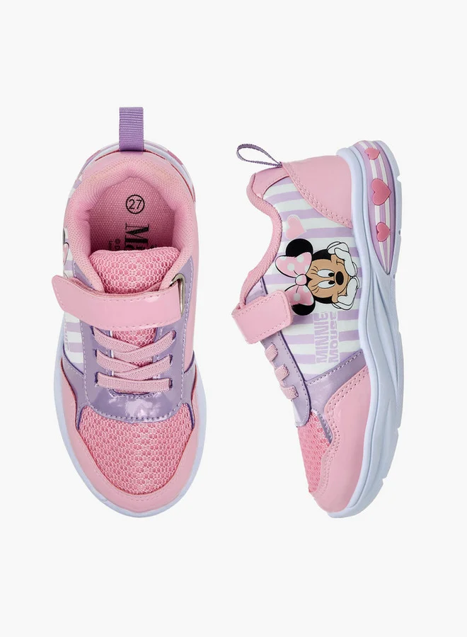 ديزني Girls Minnie Mouse Light-Up Sneakers