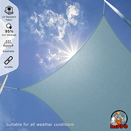 HIPPO Rectangle Shade Sail Affordable & Premium 230 GSM Sun Shade UV Block for Canopy Outdoor Patio Car Parking (Country-Blue, 9.5FTX5FT) - Image 2
