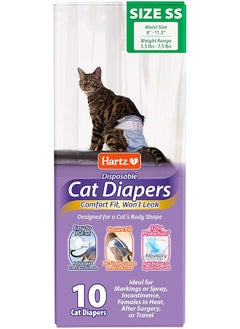 Disposable Cat Diapers Size Xs 10 Count Comfortable And Secure Fit Easy To Put On