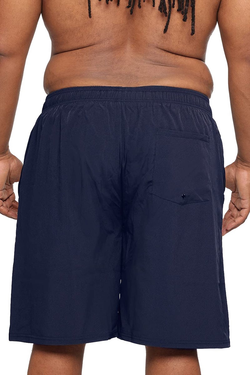 HOdo Mens Big and Tall Swim Trunks 11 inch with Mesh Liner Bathing Suits Swim Shorts for Men Plus Size 2X-7X Navy 6XL - Image 3