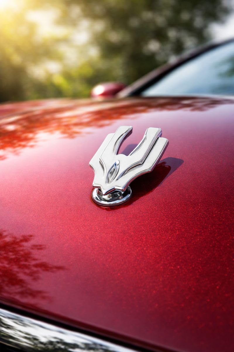 PRIGAN Chrome Eagle Wing Style Car Front Hood Bonnet Emblem Badge Ornament (ABS) (Full Chrome) - Image 1