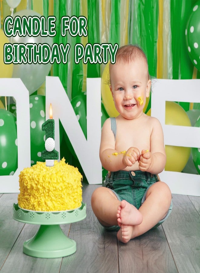 Conelist Golf 1 Candle for First Birthday Green Number 1 Candle Glitter Golf Party Decorations for Sport Birthday Cake Topper Anniversary Party Supplies - Image 5