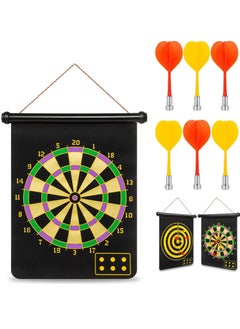 Generic 15'' Magnetic Darts Board Game 2-Sided with 6Pcs Safety Darts for Kids and Adult  - Image 1