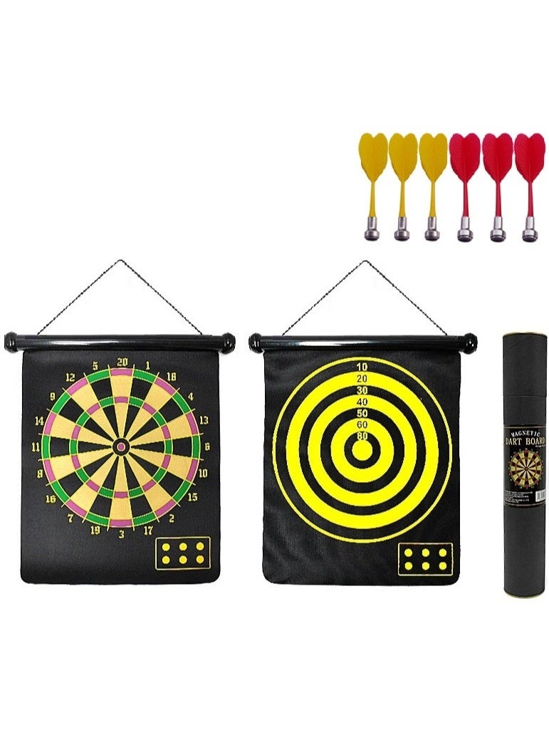 Generic 15'' Magnetic Darts Board Game 2-Sided with 6Pcs Safety Darts for Kids and Adult  - Image 4