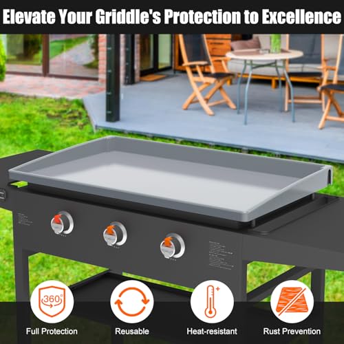 BESSIO Silicone Griddle Mat Cover for Blackstone - 28 Inch True All-Encompassing Coverage Heavy Duty Food Grade Grill Buddy Mat, All Season Cooking Surface Protective Cover - Image 4