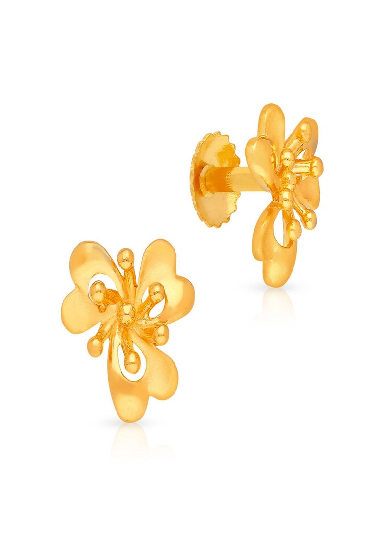 Malabar Gold and Diamonds 22k 916 Purity Gold Studs Earrings for Women DZER430Y  - Image 1