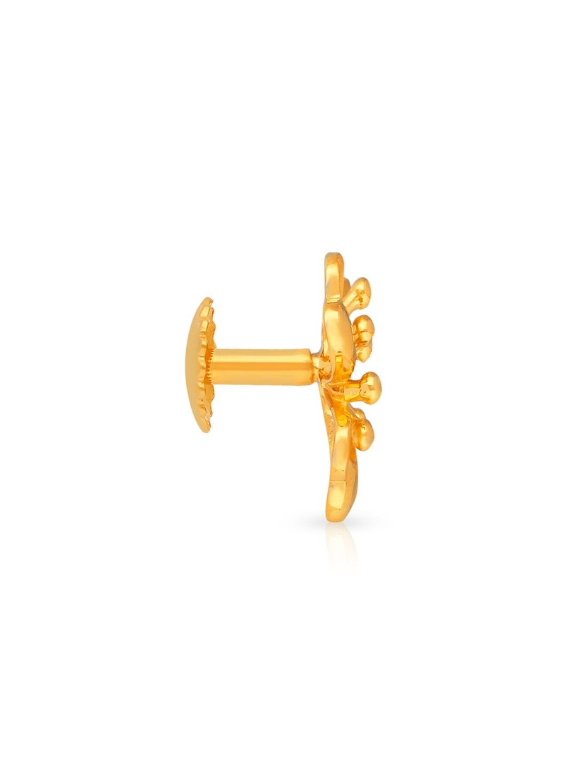 Malabar Gold and Diamonds 22k 916 Purity Gold Studs Earrings for Women DZER430Y  - Image 2