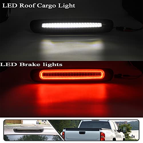 Mingrui test LED Third Brake Light for Chevy Silverado GMC Sierra 2007-2014 3rd Brake Lights White Cargo Light with Red Strobe OEM High Mount Brake Lamp Smoked Lens - Image 2