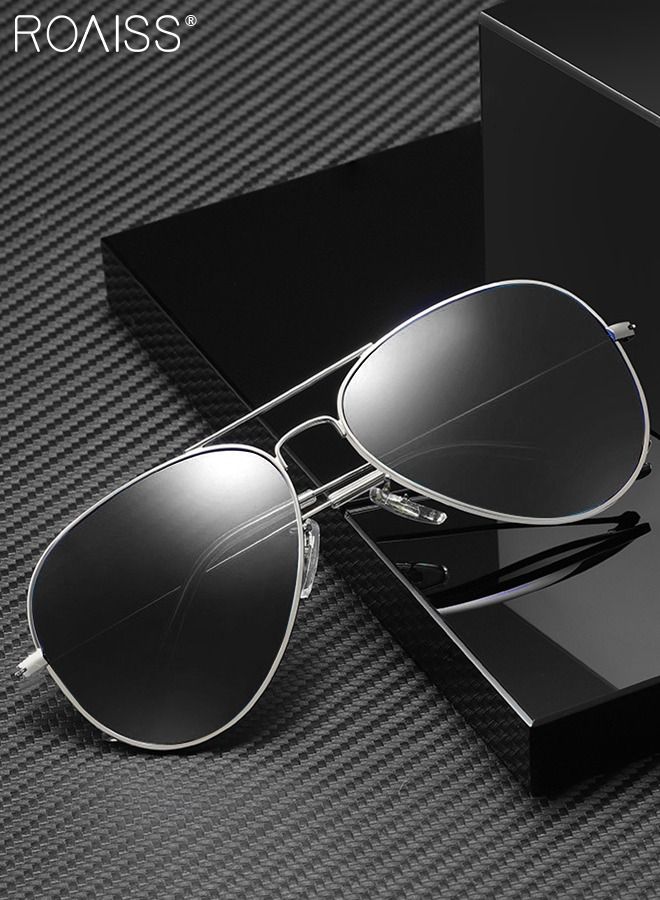 roaiss Polarized Aviator Sunglasses for Men Women UV400 Protection Sun Glasses with Metal Frame Fashion Anti-Glare Sun Shades for Driving Fishing Traveling Cycling Silver 60mm - Image 3