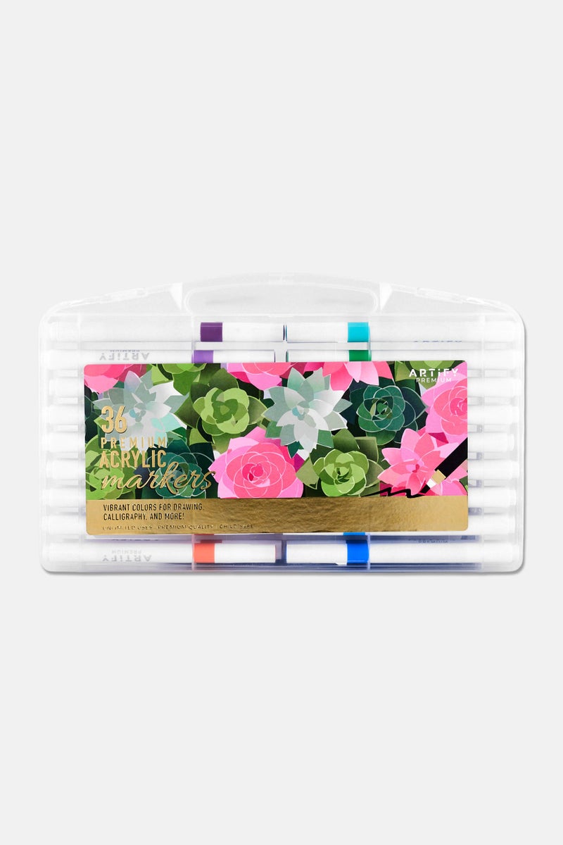 Artify 36 Pieces Acrylic Painting Marker Pens Set, Mulricolor - Image 1