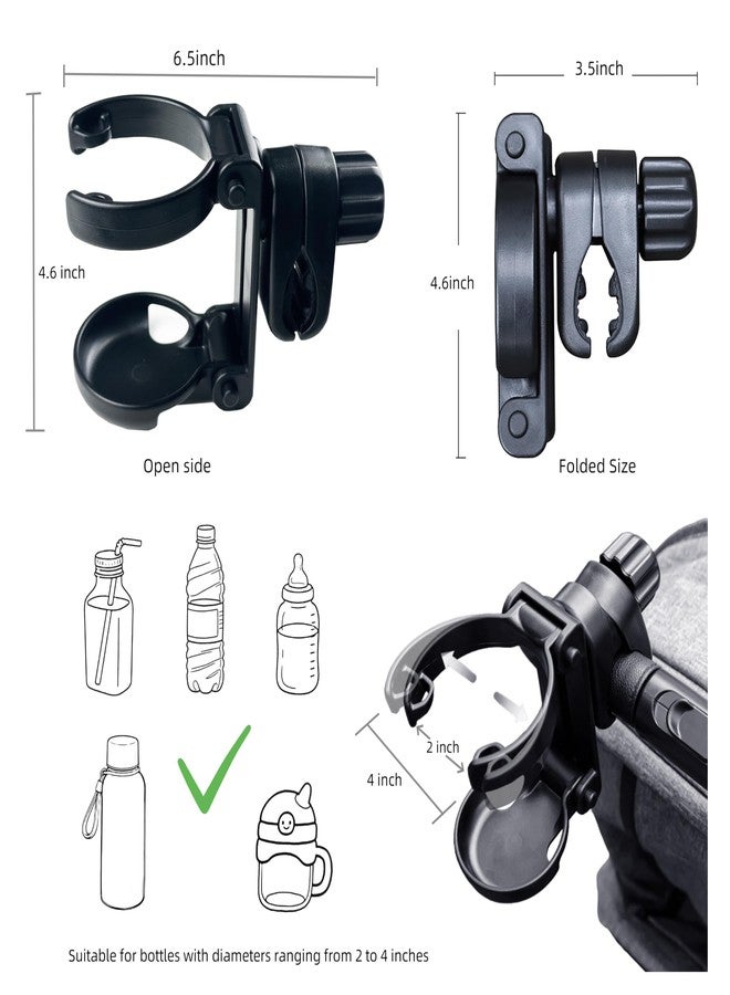 Ezkindheit Foldable Baby Stroller Parent Cup Holder, Universal Plastic Drink Holder with Anti - Slip Clamp, Suitable for Bottles, for Strollers, Outdoor Fishing, Picnics, Camping. - Image 3