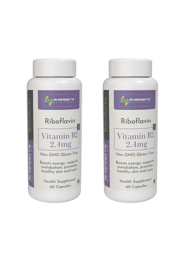 Sharrets Sharrets Vitamin B2 Riboflavin Supplement "For Vital Energy and Radiant Wellness" I 2 x 60 Capsules  - Image 1