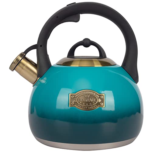 LUXGRACE Tea Kettle Stovetop Whistling Kettle Teapot, Food Grade Stainless Steel Teakettle for Stove Top with Heat Proof Ergonomic Handle, 3.1 Quart Tea Pot - Image 1