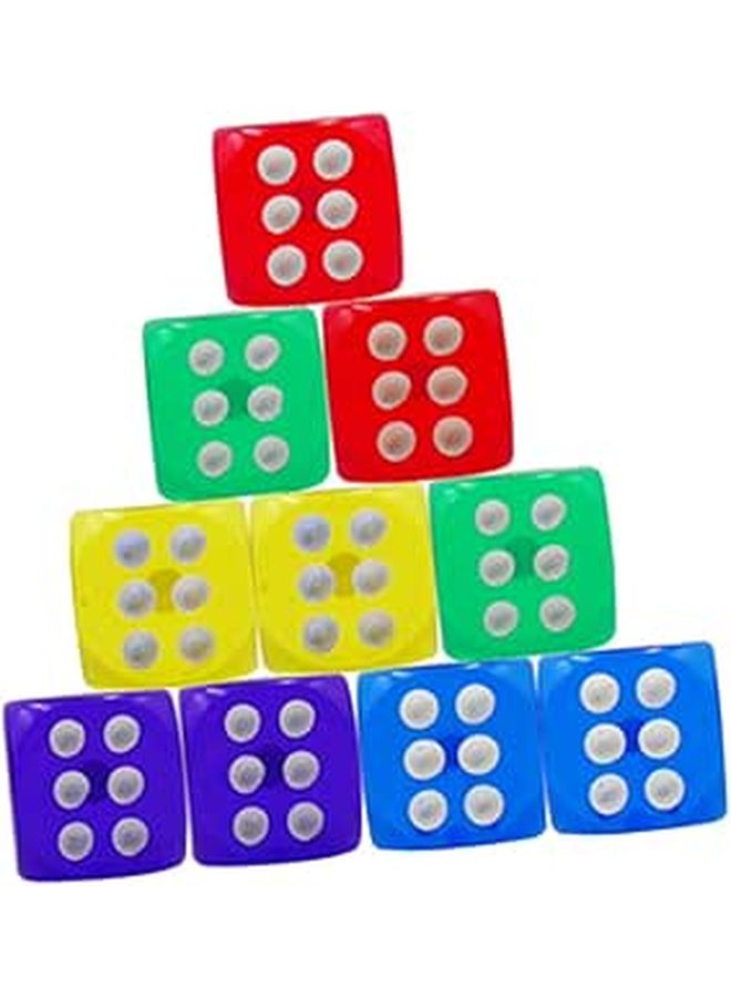 50 Translucent Colored Dice Bulk Pack for Classroom Party Games Red Yellow Blue Green Purple - Image 1