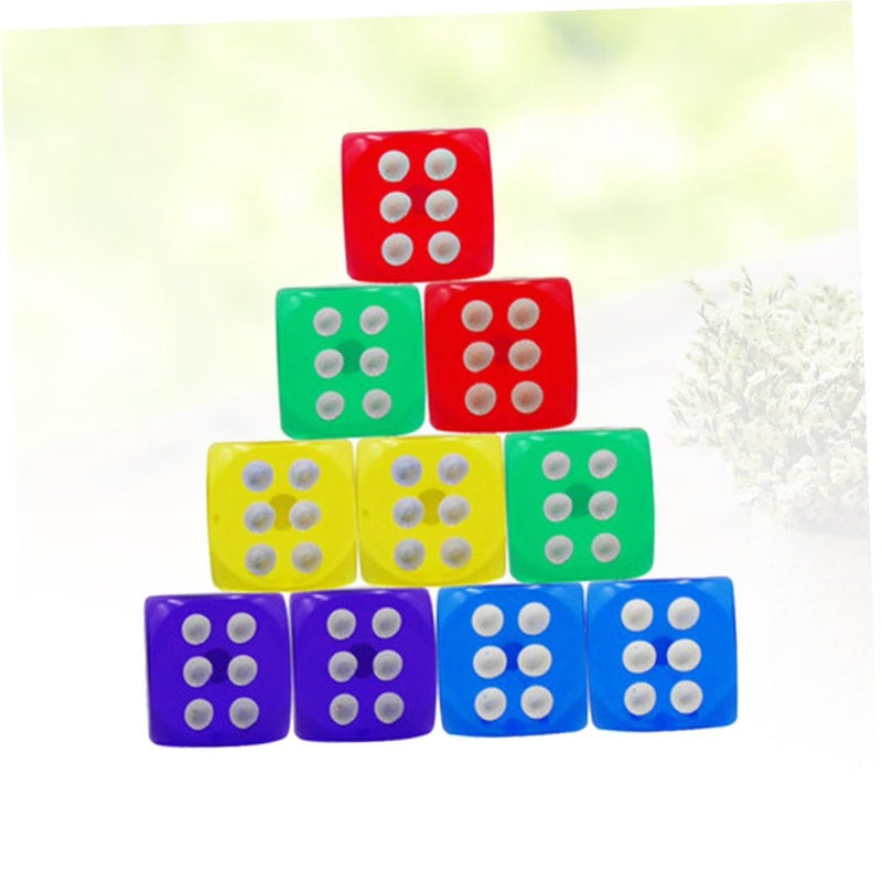 50 Translucent Colored Dice Bulk Pack for Classroom Party Games Red Yellow Blue Green Purple - Image 4