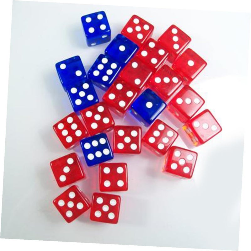 50 Translucent Colored Dice Bulk Pack for Classroom Party Games Red Yellow Blue Green Purple - Image 3