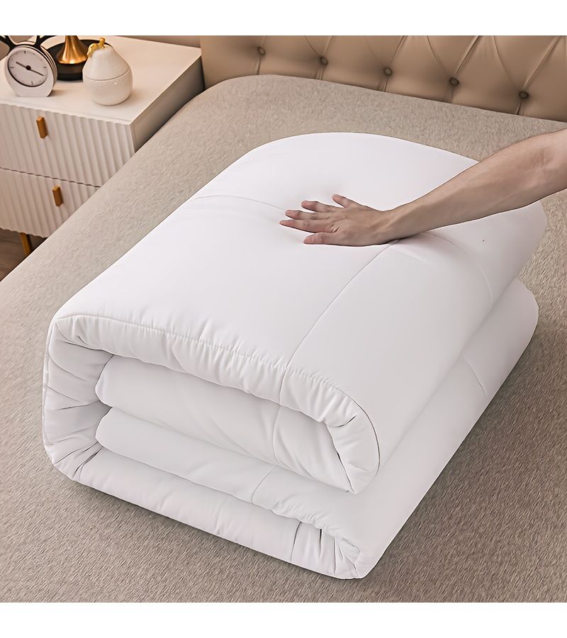 1pc White Quilted Comforter Insert All Season Down Alternative Easy Care Bedding 78.74 By 78.74 Inch - Image 5