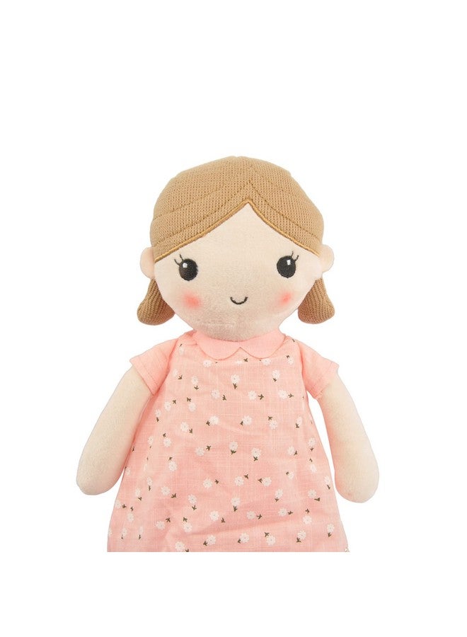 Linzy Toys, Soft Plush Light Pink Blue Emily Rag Doll for Girl, 15" My First Rag Doll, Muñecas de Trapo para Niña, Embroidered Face, Safe for All Ages (89835) - Image 2