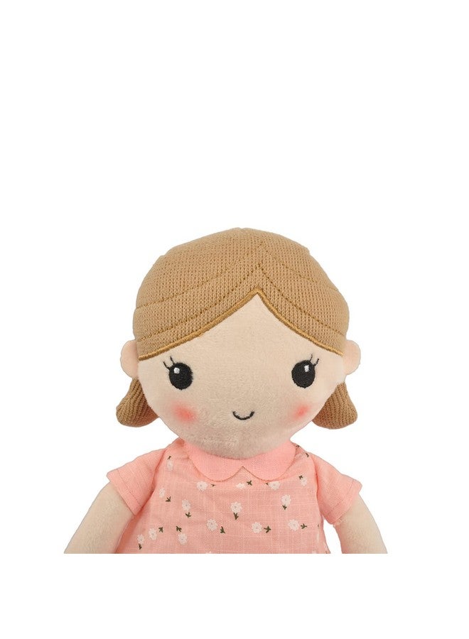 Linzy Toys, Soft Plush Light Pink Blue Emily Rag Doll for Girl, 15" My First Rag Doll, Muñecas de Trapo para Niña, Embroidered Face, Safe for All Ages (89835) - Image 3