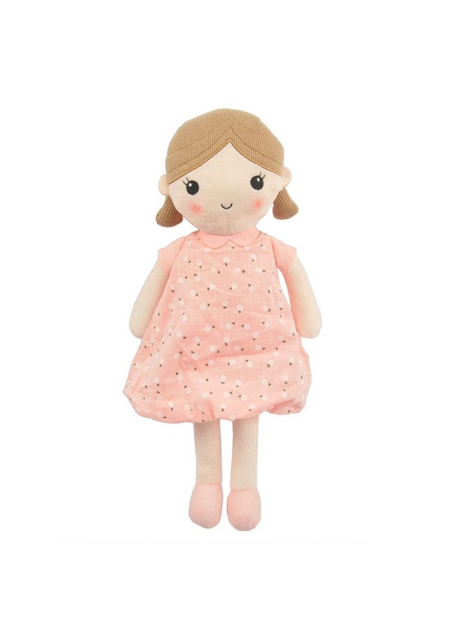 Linzy Toys, Soft Plush Light Pink Blue Emily Rag Doll for Girl, 15" My First Rag Doll, Muñecas de Trapo para Niña, Embroidered Face, Safe for All Ages (89835) - Image 1