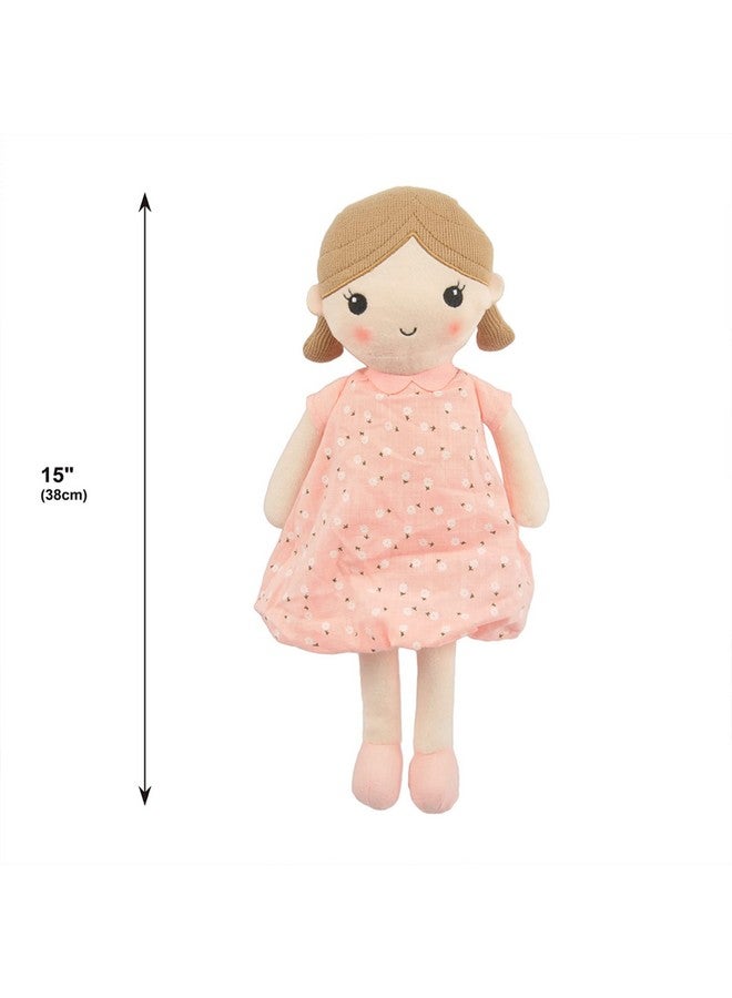 Linzy Toys, Soft Plush Light Pink Blue Emily Rag Doll for Girl, 15" My First Rag Doll, Muñecas de Trapo para Niña, Embroidered Face, Safe for All Ages (89835) - Image 5