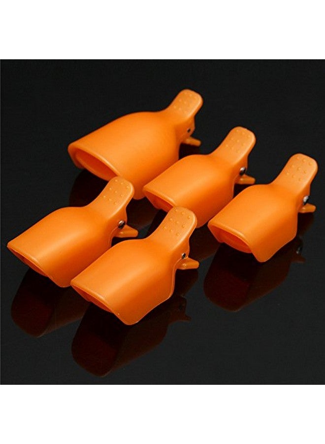 Yimart Yimart Pack of 10 Reusable Plastic Toenail Nail Art Soak Off Cap Clip UV Gel Polish Remover Wrap Tool (Orange) - Image 3