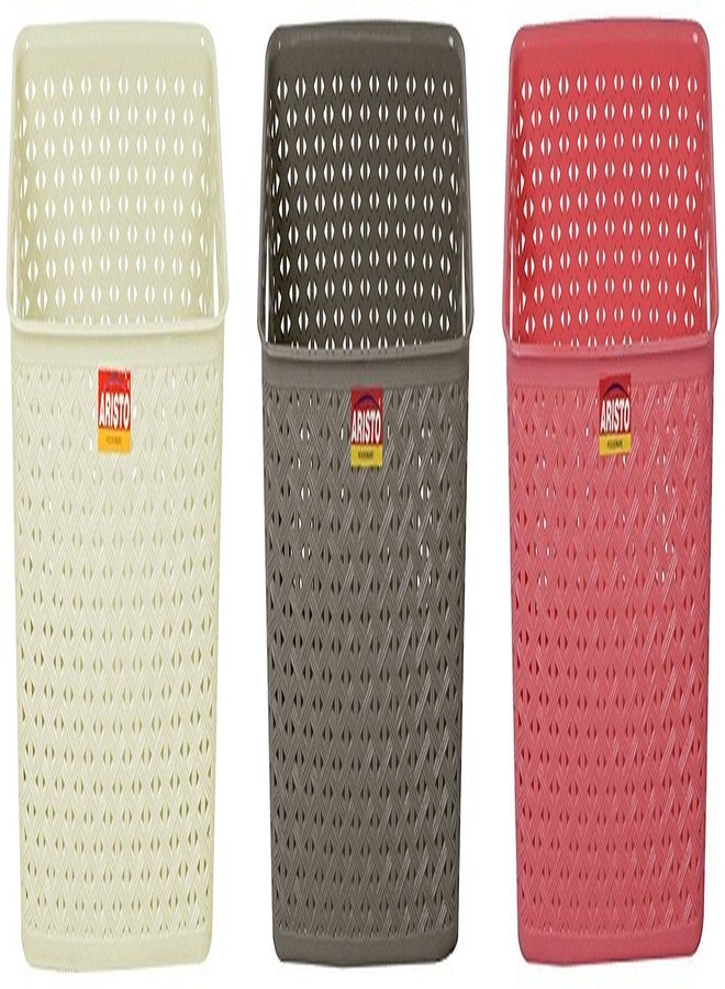 ARISTO Plastic Storage Basket (Multicolour, Standard) - Combo of 3 - Image 1