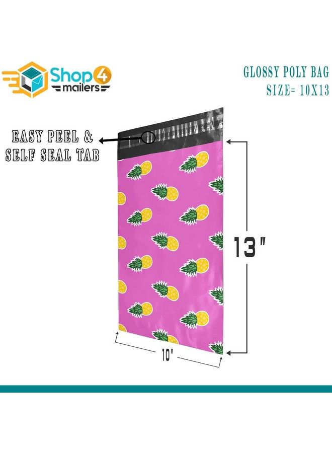 Shop4Mailers 10 X 13 Glossy Pink Pineapples Decorative Plastic Poly Mailer Bags Waterproof Shipping Mailing Envelope 2 Mil Permanent Adhesive Seal (100 Pack Pineapples)  - Image 3