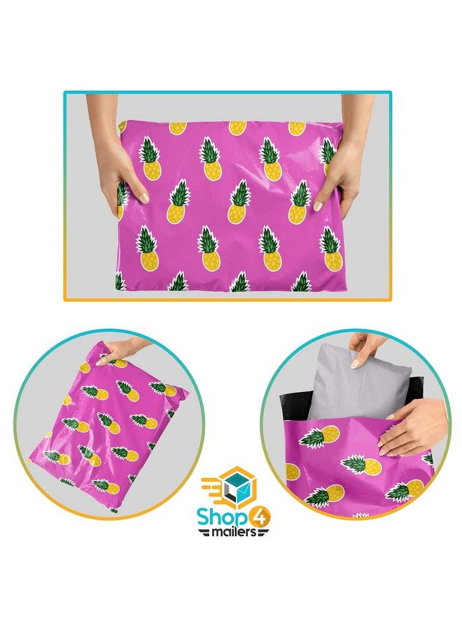 Shop4Mailers 10 X 13 Glossy Pink Pineapples Decorative Plastic Poly Mailer Bags Waterproof Shipping Mailing Envelope 2 Mil Permanent Adhesive Seal (100 Pack Pineapples)  - Image 5