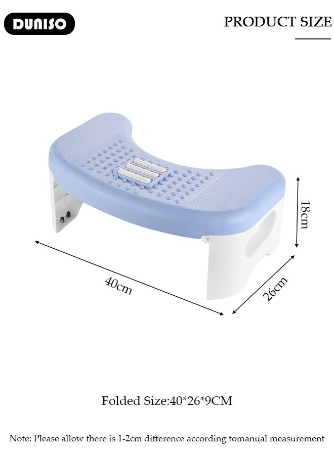 DUNISO Adjustable Toilet Stool Portable Squatty Potty Under Desk Footrest Comfortable Under Desk Foot Stool with Foot Massage Feet Stand for Stress Relief,for Home Bathroom Office  - Image 2