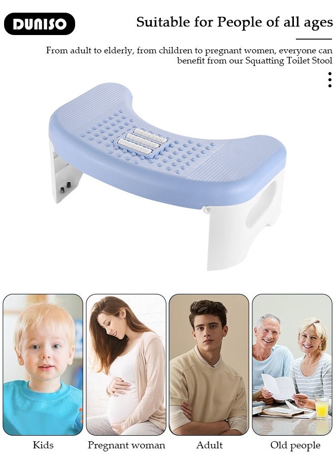 DUNISO Adjustable Toilet Stool Portable Squatty Potty Under Desk Footrest Comfortable Under Desk Foot Stool with Foot Massage Feet Stand for Stress Relief,for Home Bathroom Office  - Image 4