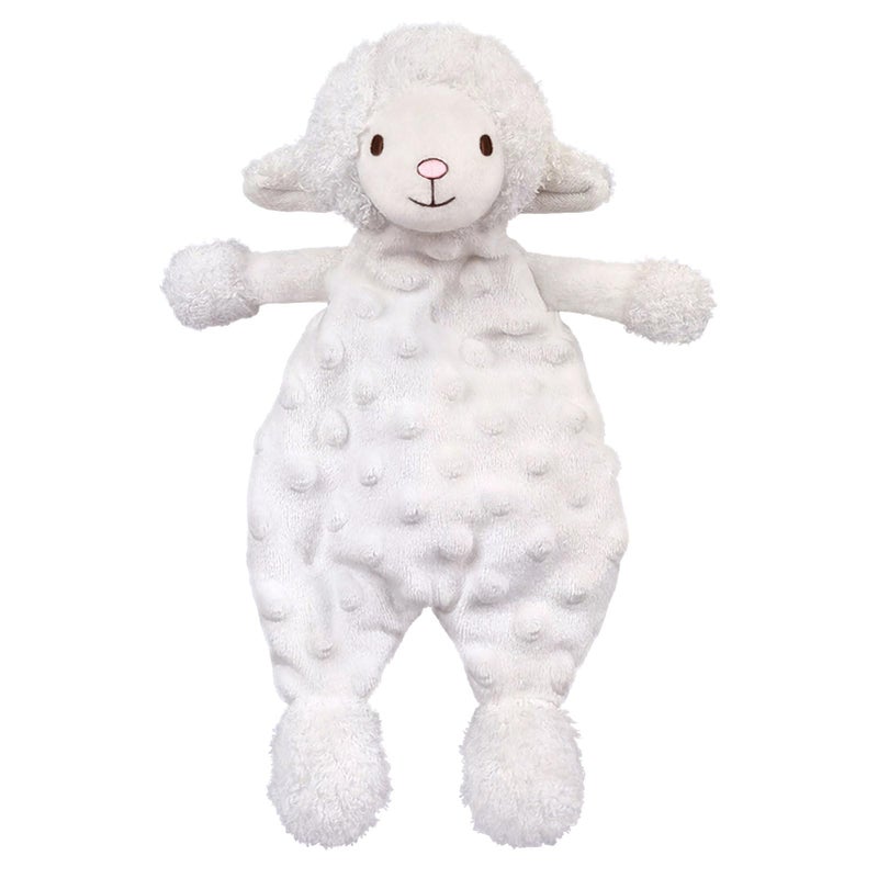 Doindute Baby White Lamb Soft Stuffed Animal Security Blanket, Plush Sheep Character Lovey Blanket, Baby Shower/Nursery Gift, Newborn Infant Toddler Snuggle Blankie for Boys Girls, 10 Inches - Image 1
