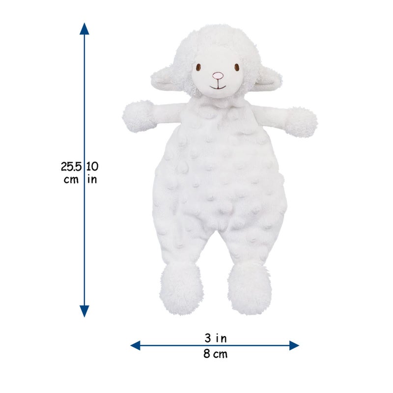Doindute Baby White Lamb Soft Stuffed Animal Security Blanket, Plush Sheep Character Lovey Blanket, Baby Shower/Nursery Gift, Newborn Infant Toddler Snuggle Blankie for Boys Girls, 10 Inches - Image 2