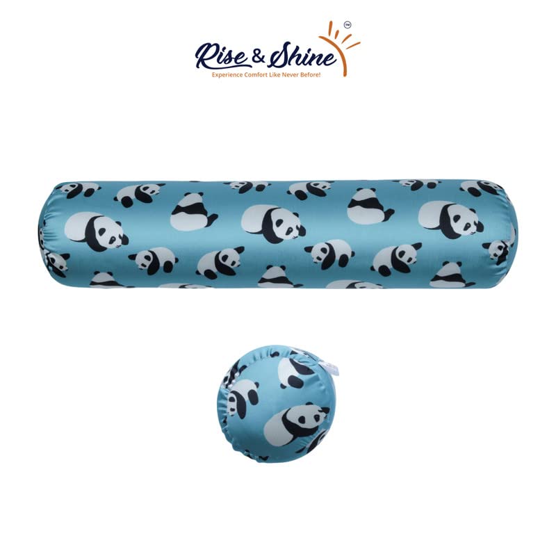 Rise & Shine Memory Foam Baby Bolster Pillow Cushion to give Side Support to The Baby with Washable Outer Cover - (22x5) (Blue) - Image 5