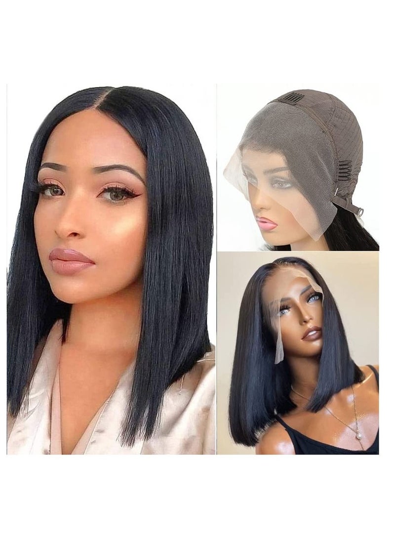 Estelle Lace Front Bob Wigs Human Hair Brazilian Human Hair Short Bob Wigs for Woman Lace Closure Straight Hair Wigs Natural Color 4x4 Closure Bob  - Image 1