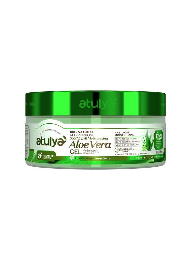 atulya Aloe Vera Gel For Soothing & Moisturizing Skin Aloe Vera Gel For Healthy Skin Gel For Reducing Fine Lines & Wrinkles Paraben & Sulphate Free All Skin Types - Image 1